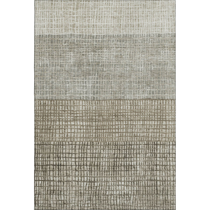 10' X 14' Geometric Washable Area Rug With UV Protection (705071) - Taupe / Brown