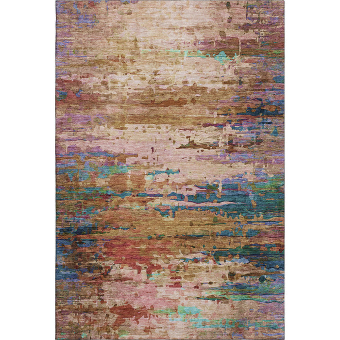 10' X 14' Abstract Washable Area Rug With UV Protection (715465) - Sage / Teal