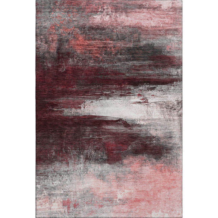 10' X 14' Abstract Washable Area Rug With UV Protection (714691) - Merlot / Ivory