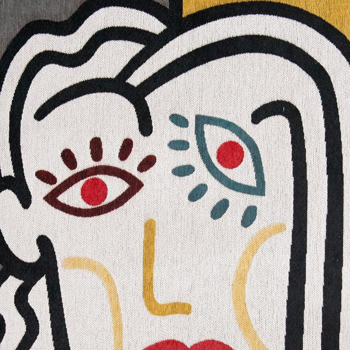5' X 7' Abstract Washable Area Rug (551705) - White