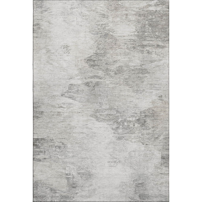 10' X 14' Abstract Washable Area Rug With UV Protection (650644) - Silver / Gray