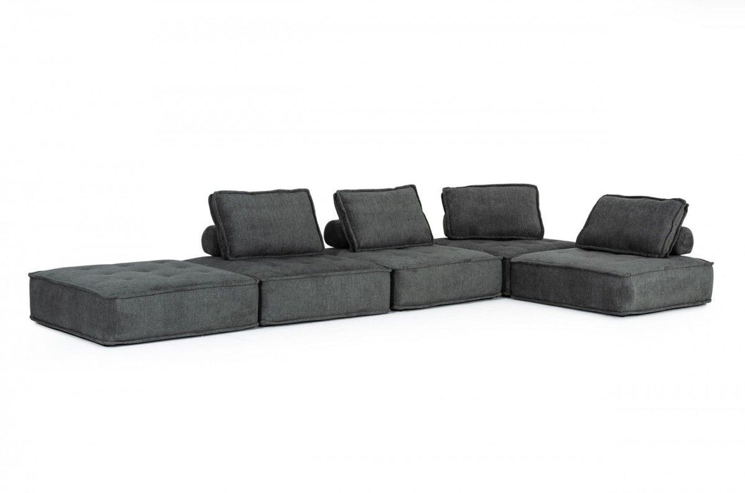 Modern Floor Pillow Modular Sectional Sofa - Charcoal