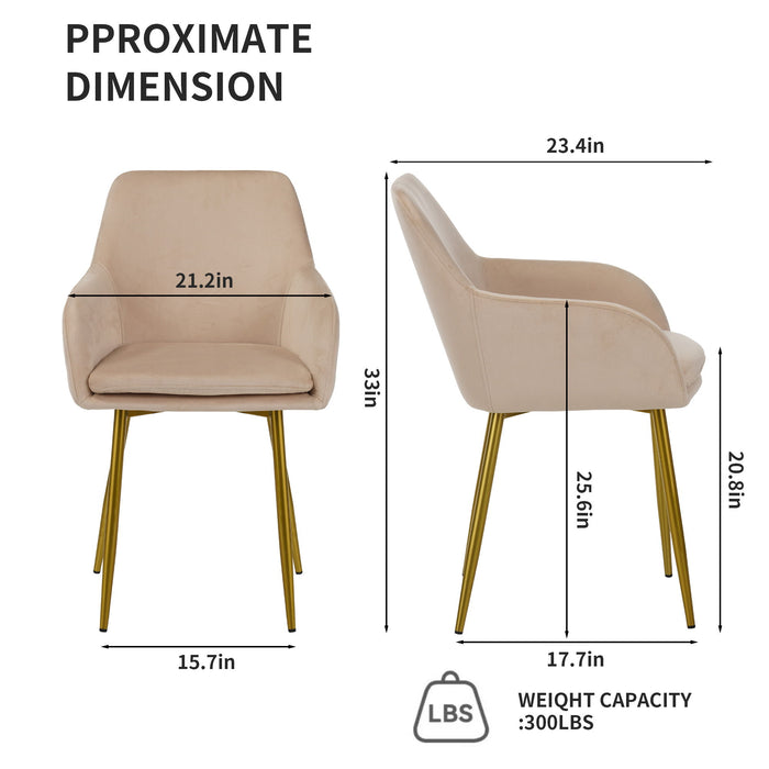 Giga beige dining chair set for dining rooms, showing two elegant upholstered chairs with wooden legs and comfortable design.