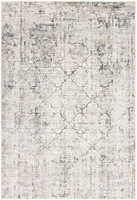 7.8' x 10.8' Abstract Area Rug - Ivory And Gray