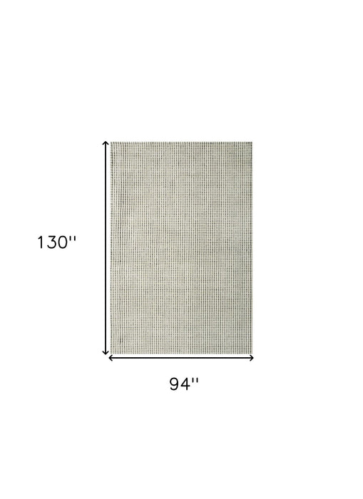 8' x 11' Checkered Power Loom Distressed Area Rug - Beige And Black