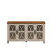 Giga elegant 4-door sideboard with tempered glass doors, showcasing sleek wood finish and modern storage design.