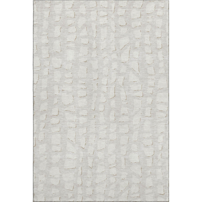 9' X 12' Cobblestone Washable Area Rug With UV Protection - Ivory And Beige