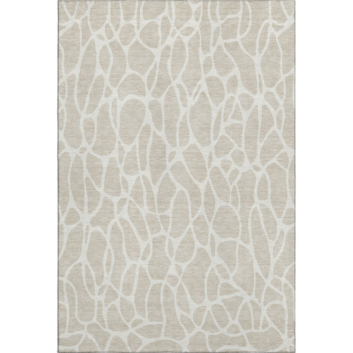 10' X 14' Geometric Washable Area Rug With UV Protection (680379) - Beige / Ivory