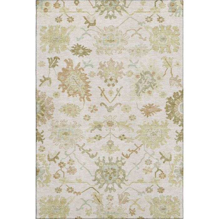 10' X 14' Floral Medallion Washable Area Rug With UV Protection (686867) - Ivory / Beige / Copper