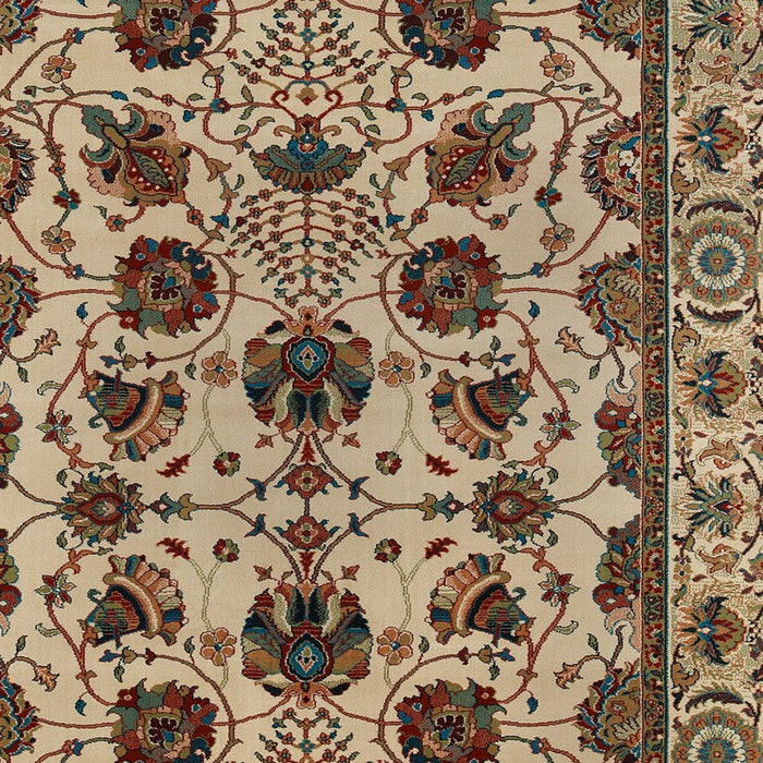 5' X 8' Floral Area Rug - Ivory And Red
