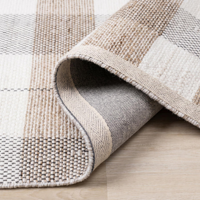 8' X 11' Geometric Hand Woven Area Rug (661334) - Cream / Gray