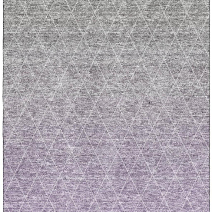 10' X 14' Geometric Washable Area Rug With UV Protection (688177) - Lavender / Ivory