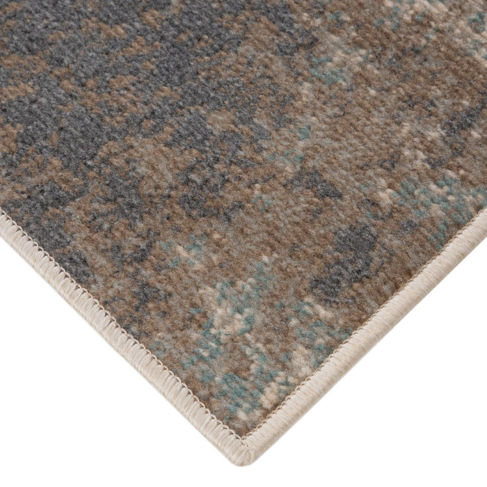 10' x 14' Gray Abstract Power Loom Area Rug - Gray And Dark