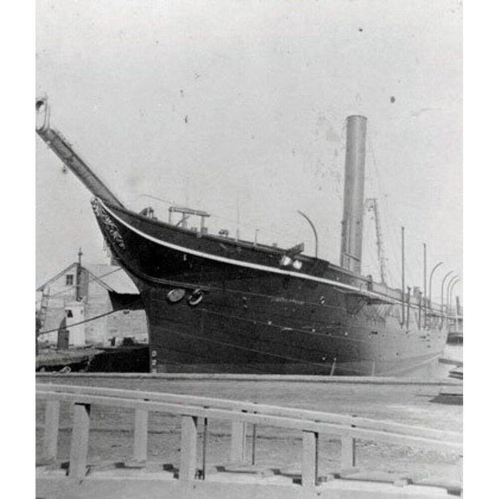 Hand Painted Model Boat - Dark Gray / Light Brown