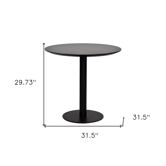 Rounded Steel Bar Table - Black
