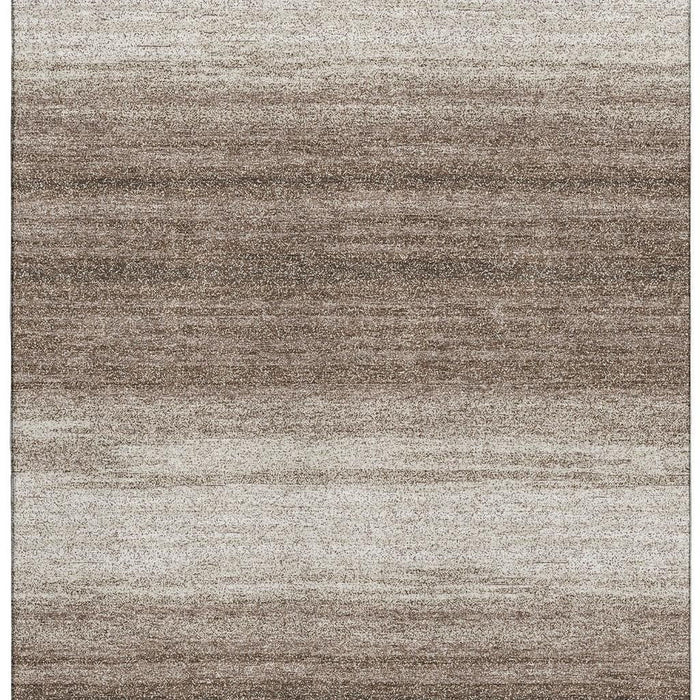 10' X 14' Striped Washable Area Rug With UV Protection (681089) - Brown / Ivory
