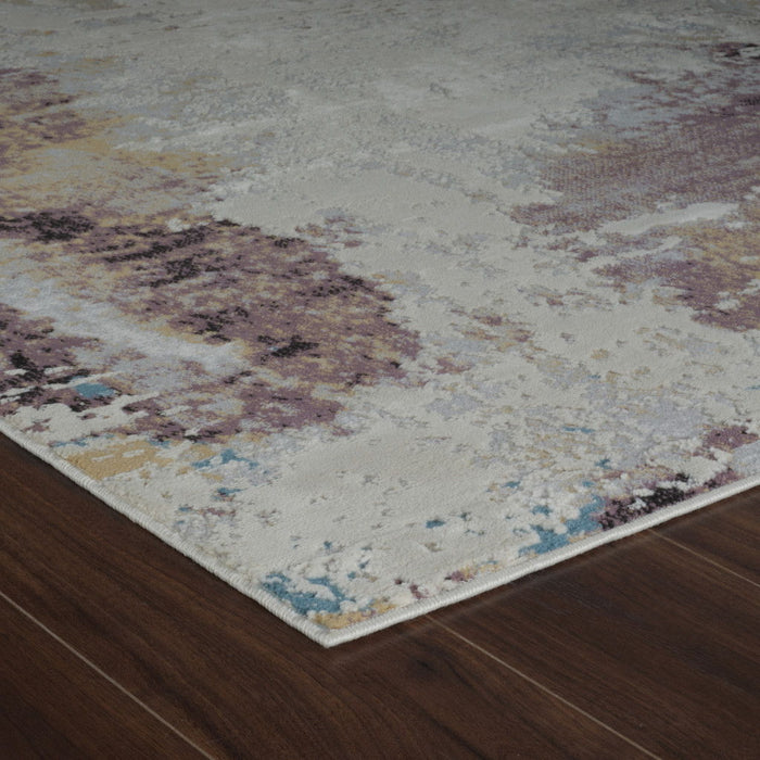 8' x 11' Abstract Distressed Area Rug - Beige And Blue