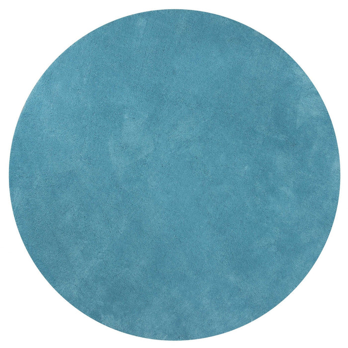 8' Round Polyester Area Rug - Highlighter Blue