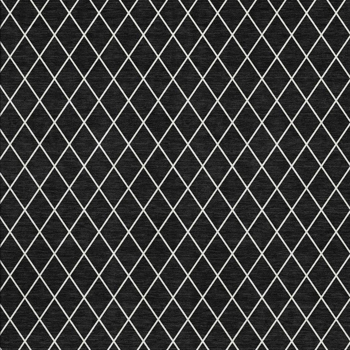 10' X 14' Geometric Washable Area Rug With UV Protection (674065) - Black / Ivory