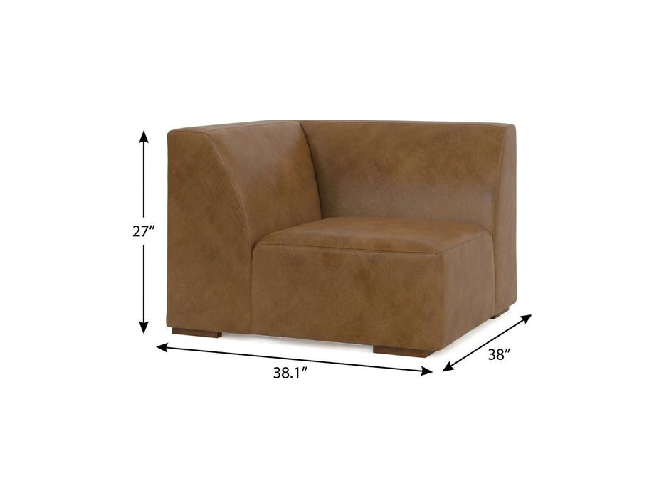 38" Leather Modular Sofa - Brown