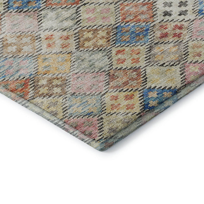 10' X 14' Geometric Washable Area Rug With UV Protection (683836) - Rust / Teal / Brown