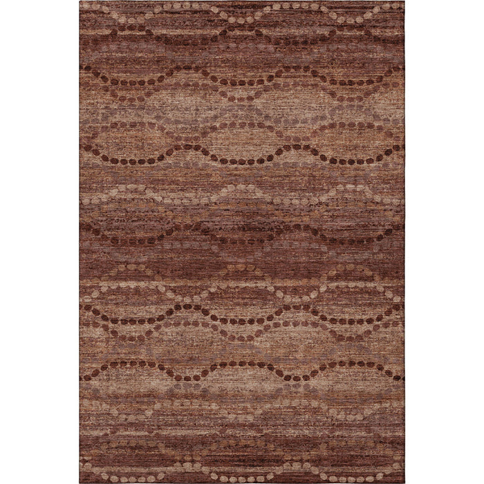 10' X 14' Abstract Geometric Washable Area Rug With UV Protection (715333) - Rust / Copper