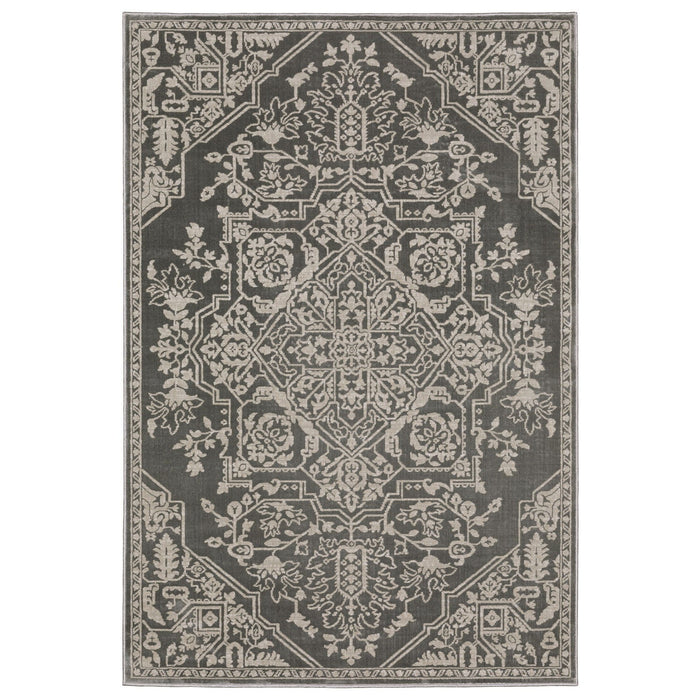 10' X 13' Oriental Area Rug - Gray And Light