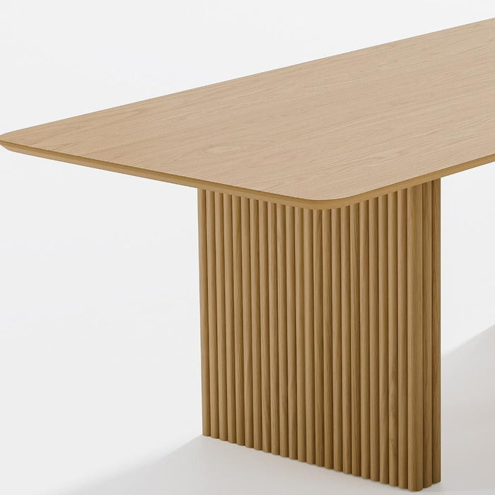 Solid Wood Double Pedestal Base Square Dining Table - Natural