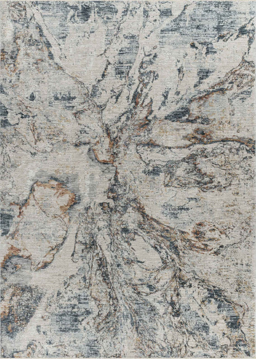 9' x 12' Abstract Power Loom Area Rug - Beige Blue