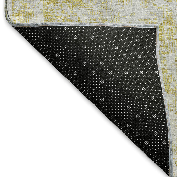 10' X 14' Oriental Washable Area Rug With UV Protection (691998) - Gold / Silver