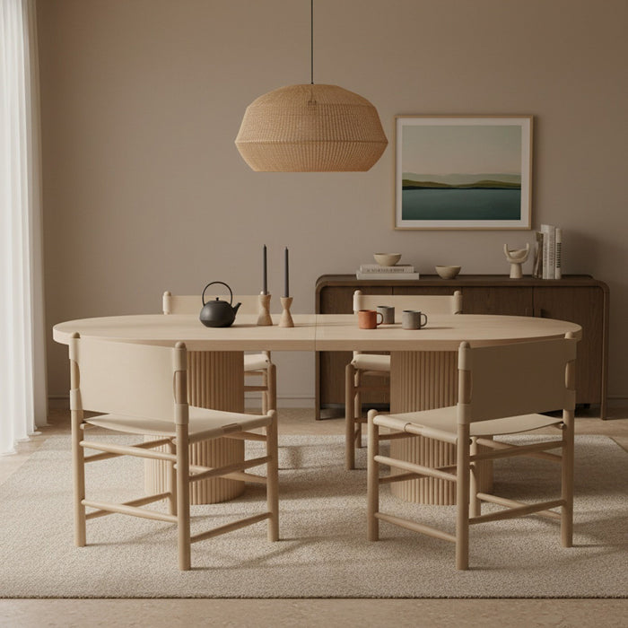 Santos - Vegan Leather Upholstered Dining Chair With Stained Natural Base (Set of 2)