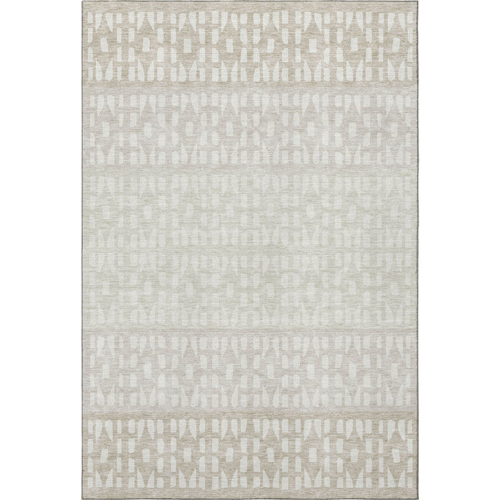 10' X 14' Geometric Washable Area Rug With UV Protection (676350) - Ivory / Beige