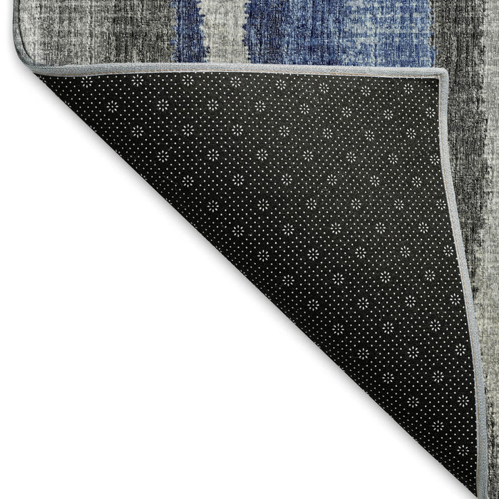 14' X 10' Abstract Washable Area Rug With UV Protection - Blue / Gray