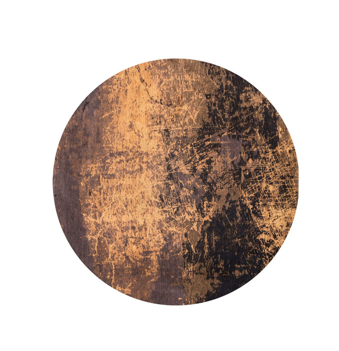 8' Round Abstract Non Skid Area Rug - Brown And Yellow
