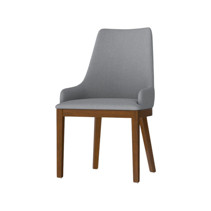 Wood Dining Parsons Chairs (Set of 2) - Gray / Walnut