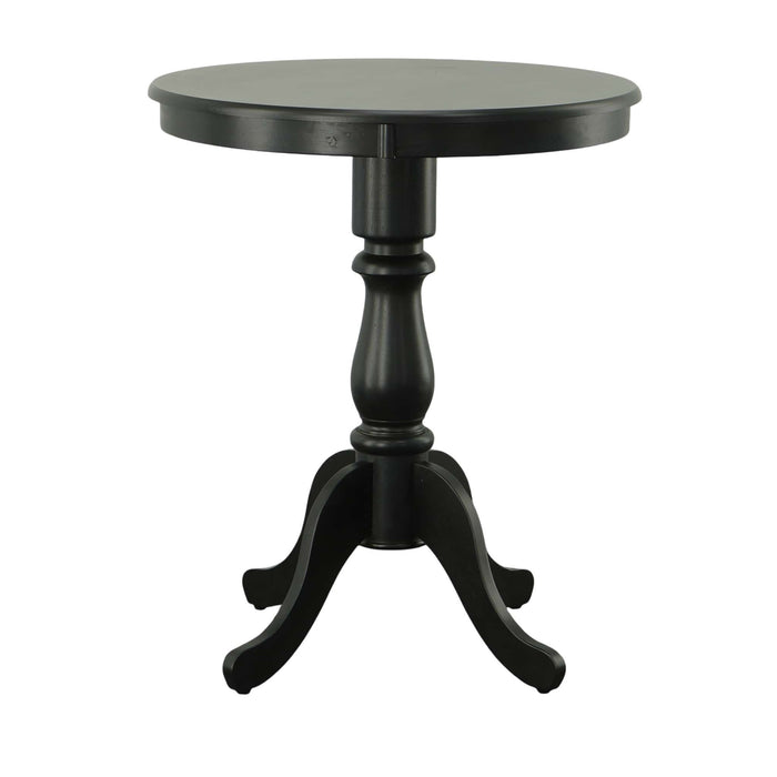 30'' Solid Wood Rounded Bar Table - Black