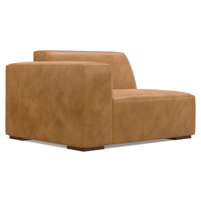 88" Sienna Leather Modular Sofa With Brown Legs - Brown