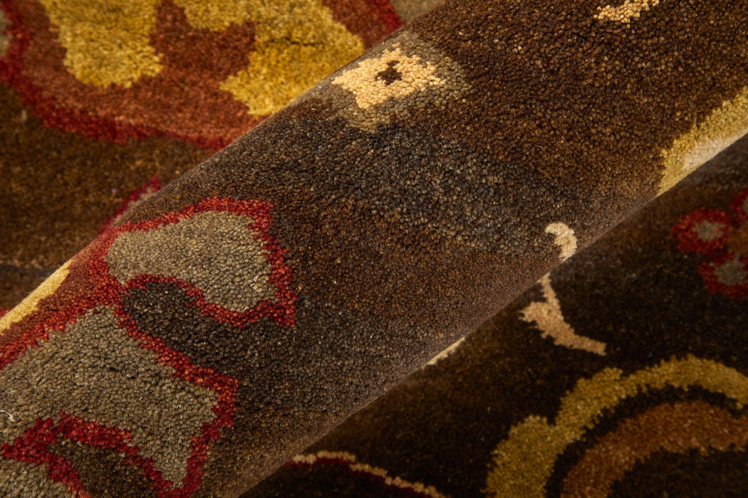 5' X 8' Wool Hand Knotted Area Rug (744159) - Brown / Red / Tan