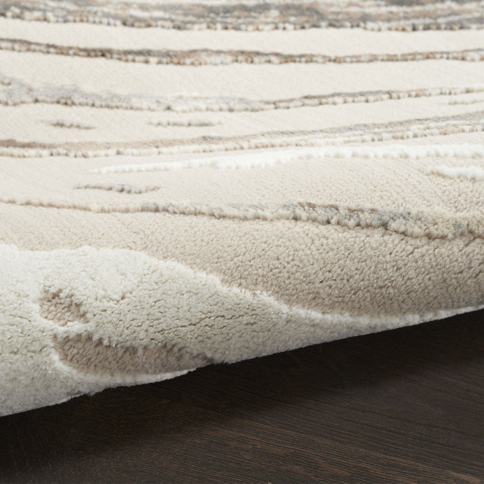 10' X 8' Abstract Non Skid Area Rug - Beige / Gray