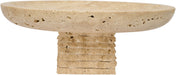 Meridian Furniture Colannade genuine travertine bowl, a stylish and natural stone plate for decorative or functional use.