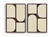 Two-piece mango wood wall art decor by Meridian Furniture featuring natural wood grain and contemporary design.