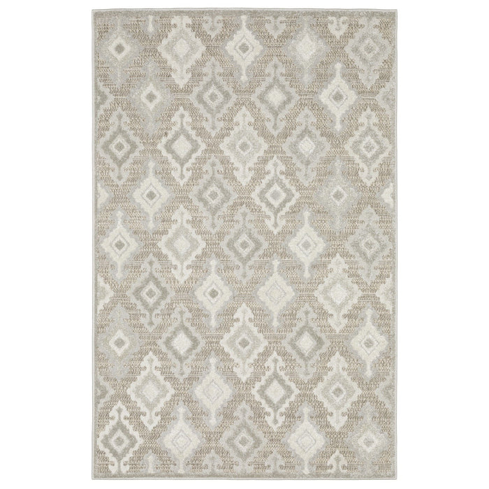 10' X 13' Oriental Area Rug - Beige And Gray