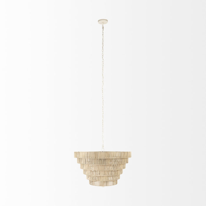 Six Tier Hanging Chandelier - Light Brown