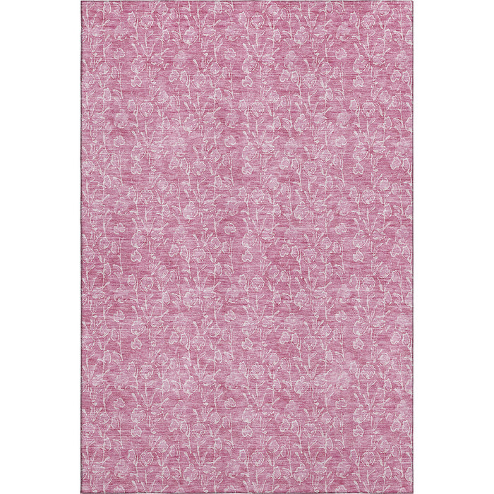 10' X 14' Floral Washable Area Rug With UV Protection (656400) - Blush / Ivory