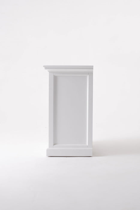 Wood Nightstand With Dividers - Distressed White