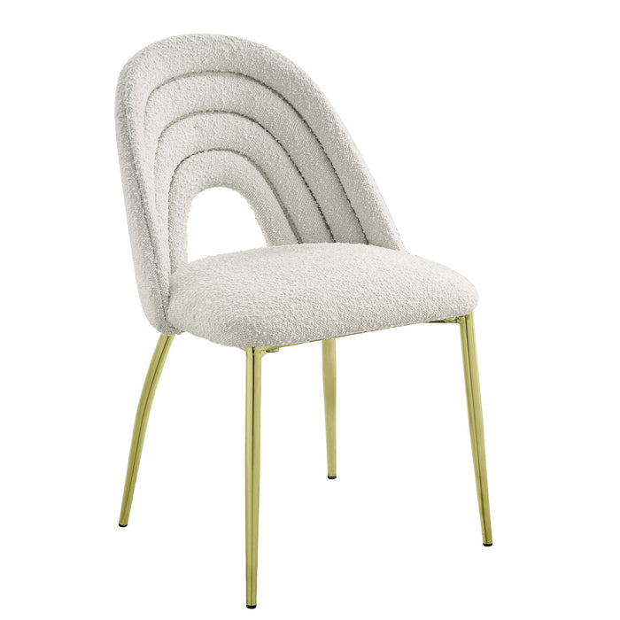 Contemporary Upholstered Fabric Dining Side Chairs (Set of 2) - Beige