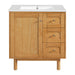 Giga bathroom vanity with sink, three drawers, soft-close door, made of natural wood, modern design for bathroom storage.