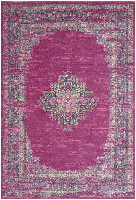 12' x 15' Moroccan Power Loom Distressed Polypropylene Area Rug - Pink