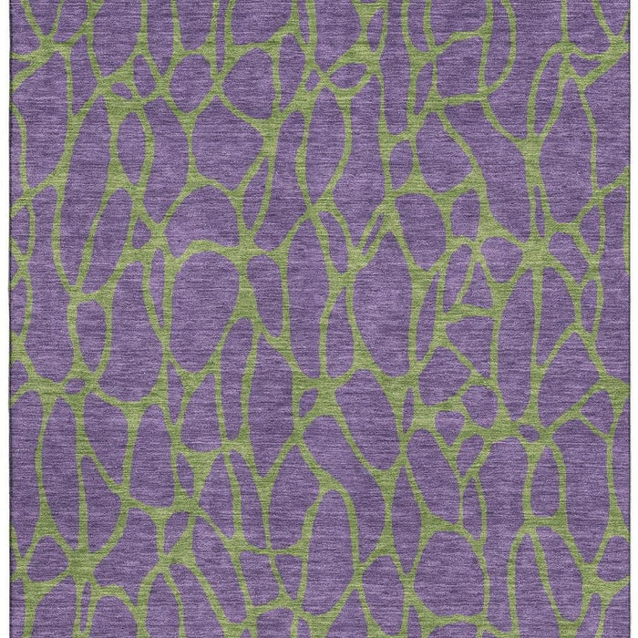10' X 14' Geometric Washable Area Rug With UV Protection (680361) - Purple / Green