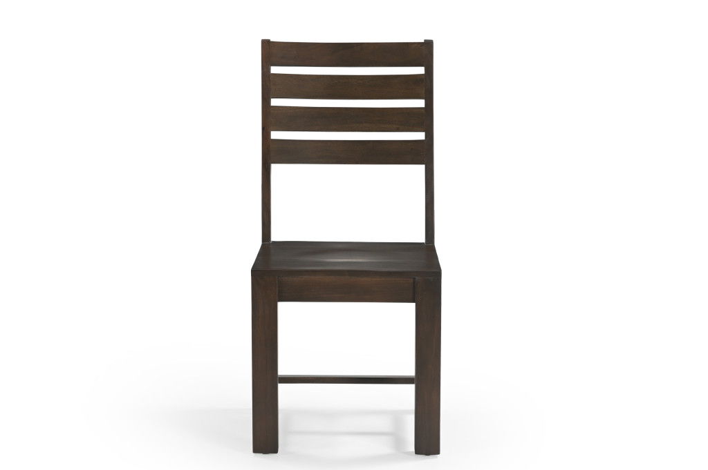 Solid Wood Ladder Back Dining Side Chairs (Set of 2) - Brown